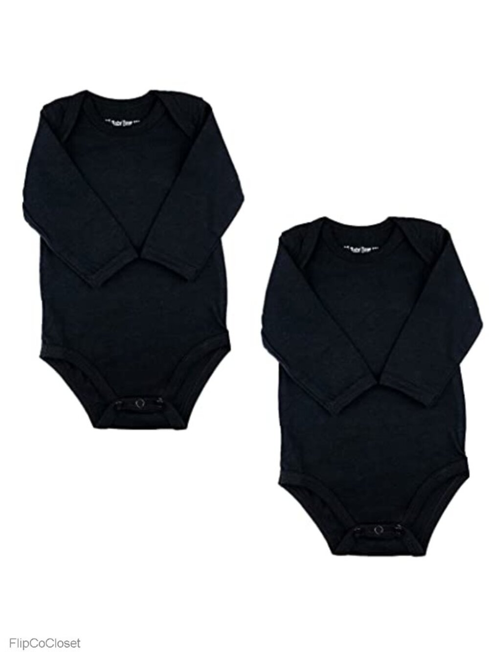 Baby Long-Sleeve Bodysuits 2-Pack Cotton Spandex Snap Infant